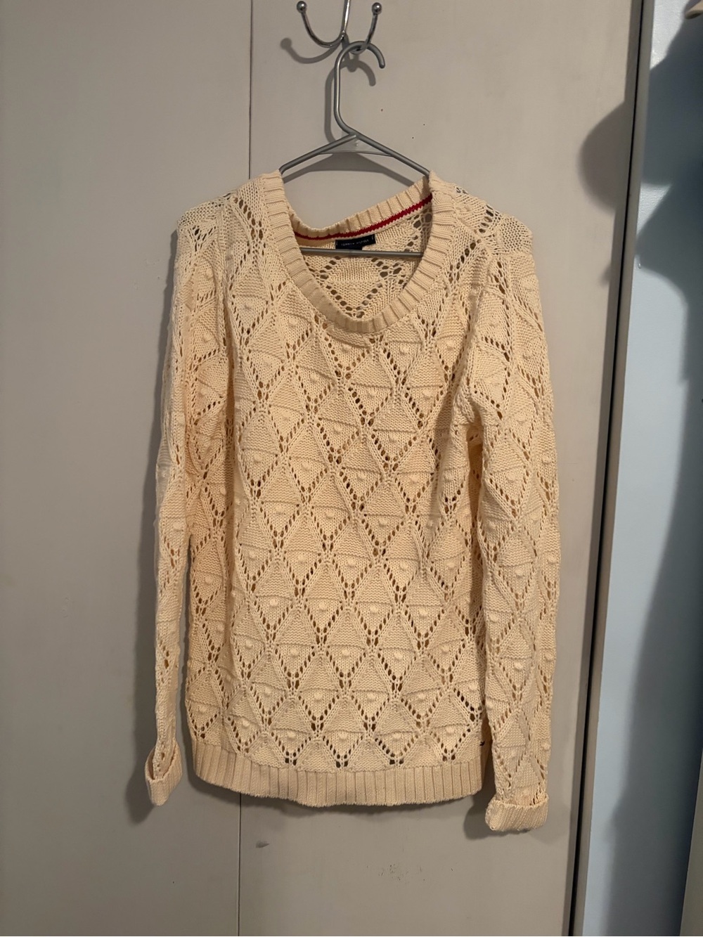 Tommy Hilfiger Cream Open Knit Sweater